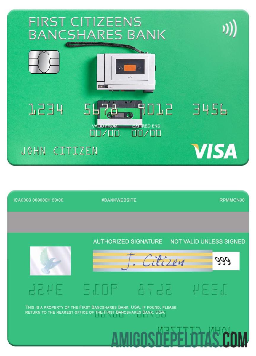 Cartão Visa do Banco First Citizens BancShares dos EUA baixar para verificação